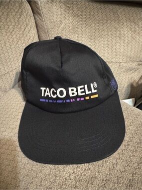 Taco Bell Black Snapback Hat Official Employee Uniform Y2K Fast Food Cap